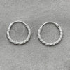 Sterling Silver Small Hoop, Diamond Cutting Finish, Silver Finish, 02.401.0027.12