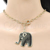 Oro Laminado Pendant Necklace, Gold Filled Style Elephant Design, Polished, Golden Finish, 04.63.1433.20