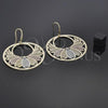 Oro Laminado Dangle Earring, Gold Filled Style Diamond Cutting Finish, Two Tone, 5.092.002