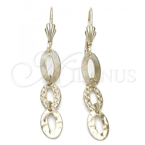 Oro Laminado Long Earring, Gold Filled Style Golden Finish, 02.63.0735
