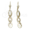 Oro Laminado Long Earring, Gold Filled Style Golden Finish, 02.63.0735