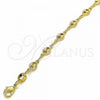 Oro Laminado Basic Bracelet, Gold Filled Style Puff Mariner Design, Polished, Golden Finish, 04.09.0185.06