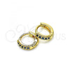 Oro Laminado Huggie Hoop, Gold Filled Style with Sapphire Blue Micro Pave, Polished, Golden Finish, 02.195.0110.3.10