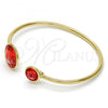 Oro Laminado Individual Bangle, Gold Filled Style with Padparadscha Swarovski Crystals, Polished, Golden Finish, 07.239.0003.9 (03 MM Thickness, One size fits all)