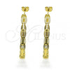 Oro Laminado Stud Earring, Gold Filled Style Paperclip Design, Polished, Golden Finish, 02.213.0414