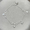Sterling Silver Charm Bracelet, Star Design, Polished, Silver Finish, 03.409.0009.07