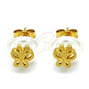 Stainless Steel Stud Earring, Butterfly Design, with Ivory Pearl, Polished, Golden Finish, 02.271.0030.1