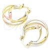 Oro Laminado Small Hoop, Gold Filled Style Polished, Tricolor, 02.170.0303.1.20