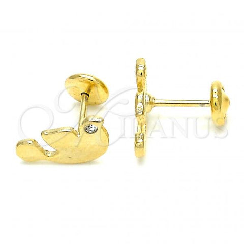 Oro Laminado Stud Earring, Gold Filled Style Bird Design, Polished, Golden Finish, 02.09.0161