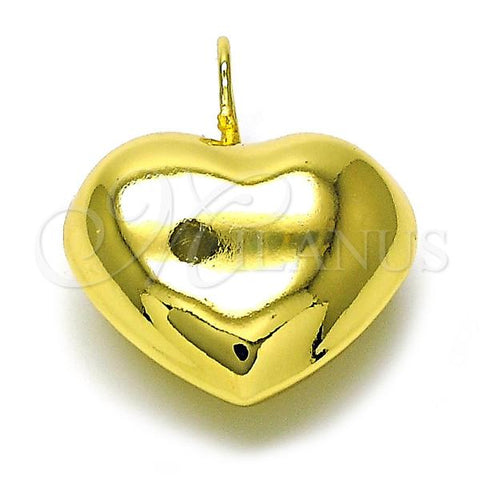 Oro Laminado Fancy Pendant, Gold Filled Style Chunky and Hollow Design, Polished, Golden Finish, 05.368.0007