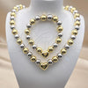 Oro Laminado Necklace and Bracelet, Gold Filled Style Chunky and Ball Design, Polished, Two Tone, 06.341.0010.2