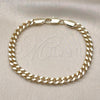 Oro Laminado Basic Bracelet, Gold Filled Style Miami Cuban Design, Polished, Golden Finish, 03.213.0100.08