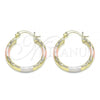 Oro Laminado Small Hoop, Gold Filled Style Diamond Cutting Finish, Tricolor, 02.213.0151.1.25