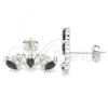 Sterling Silver Stud Earring, with Black Cubic Zirconia, Polished, Rhodium Finish, 02.371.0007.2