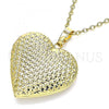 Oro Laminado Locket Pendant, Gold Filled Style Heart Design, Polished, Golden Finish, 05.117.0032