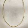 Oro Laminado Basic Necklace, Gold Filled Style Rat Tail Design, Polished, Golden Finish, 5.223.031.20