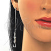Sterling Silver Long Earring, Polished, Rhodium Finish, 02.366.0012