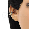 Oro Laminado Earcuff Earring, Gold Filled Style with Multicolor Micro Pave, Polished, Golden Finish, 02.210.0682.1