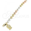 Oro Laminado Bracelet Rosary, Gold Filled Style Owl Design, Polished, Tricolor, 03.351.0083.08