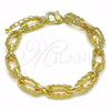 Oro Laminado Fancy Bracelet, Gold Filled Style Polished, Golden Finish, 03.415.0005.07