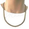Oro Laminado Basic Necklace, Gold Filled Style Concave Cuban Design, Polished, Golden Finish, 04.213.0159.24