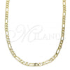 Oro Laminado Basic Necklace, Gold Filled Style Figaro Design, Polished, Golden Finish, 04.213.0239.24