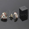 Oro Laminado Stud Earring, Gold Filled Style Love Knot Design, Red Enamel Finish, Golden Finish, 5.126.057.1 *PROMO*