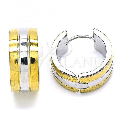 Stainless Steel Huggie Hoop, Polished, Two Tone, 02.230.0057.20