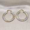 Oro Laminado Medium Hoop, Gold Filled Style and Hollow Polished, Tricolor, 02.170.0479.40