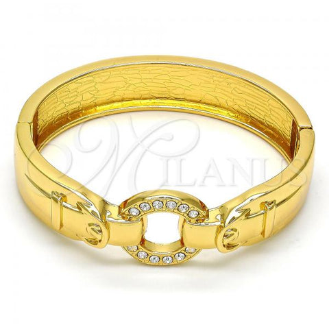 Gold Tone Individual Bangle, with White Crystal, Polished, Golden Finish, 07.252.0021.05.GT (15 MM Thickness, Size 5 - 2.50 Diameter)