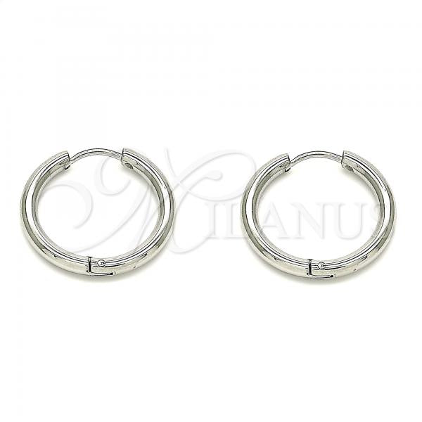 Stainless Steel Huggie Hoop, Polished, Steel Finish, 02.384.0037.20