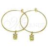 Oro Laminado Medium Hoop, Gold Filled Style Teddy Bear Design, Polished, Golden Finish, 02.63.2740.50