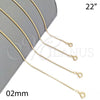 Oro Laminado Basic Necklace, Gold Filled Style Rat Tail Design, Polished, Golden Finish, 04.09.0181.22