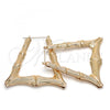 Oro Laminado Extra Large Hoop, Gold Filled Style Bamboo Design, Polished, Golden Finish, 02.359.0002.70
