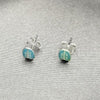Sterling Silver Stud Earring, Ladybug Design, Light Blue Enamel Finish, Silver Finish, 02.406.0001.03