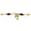 Oro Laminado Charm Bracelet, Gold Filled Style Dolphin Design, Polished, Golden Finish, 03.213.0083.07