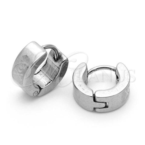 Stainless Steel Small Hoop, Skull Design, Matte Finish, Steel Finish, 02.63.2504