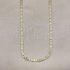 Oro Laminado Basic Necklace, Gold Filled Style Mariner Design, Polished, Golden Finish, 5.222.026.18