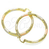 Oro Laminado Large Hoop, Gold Filled Style Polished, Tricolor, 02.170.0232.1.60