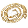 Oro Laminado Basic Necklace, Gold Filled Style Figaro Design, Polished, Golden Finish, 5.222.013.28