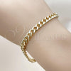 Oro Laminado Basic Bracelet, Gold Filled Style Miami Cuban Design, Polished, Golden Finish, 03.213.0100.08