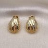 Oro Laminado Stud Earring, Gold Filled Style Chunky Design, Polished, Golden Finish, 02.122.0120
