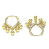 Oro Laminado Huggie Hoop, Gold Filled Style Ball Design, Polished, Golden Finish, 02.63.2717.15