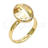 Oro Laminado Multi Stone Ring, Gold Filled Style with Golden Shadow Swarovski Crystals, Polished, Golden Finish, 01.239.0008.7 (One size fits all)