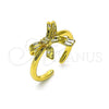 Oro Laminado Elegant Ring, Gold Filled Style Bow Design, Polished, Golden Finish, 01.341.0142