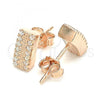 Sterling Silver Stud Earring, with White Cubic Zirconia, Polished, Rose Gold Finish, 02.336.0163.1