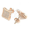 Sterling Silver Stud Earring, with White Cubic Zirconia, Polished, Rose Gold Finish, 02.369.0013.1