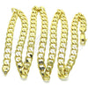 Oro Laminado Basic Necklace, Gold Filled Style Curb Design, Polished, Golden Finish, 5.222.002.28