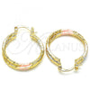 Oro Laminado Small Hoop, Gold Filled Style Polished, Tricolor, 02.170.0252.25