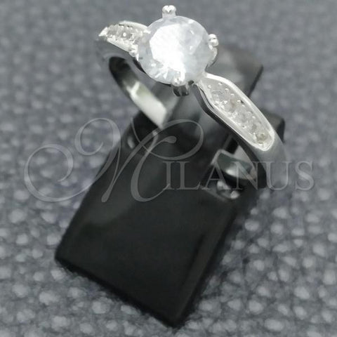 Sterling Silver Wedding Ring, with White Cubic Zirconia, Polished, Silver Finish, 01.398.0004.06